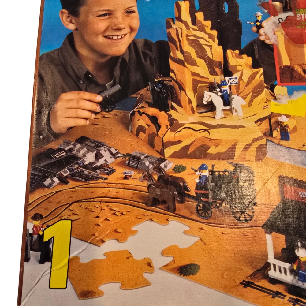 Vintage Rose Art LEGO 3D Plus Floor Puzzle Western Wild West 150 Pieces 1997 - Picture 4 of 8